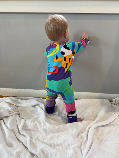 Pandi Onesie with perfect plum trim