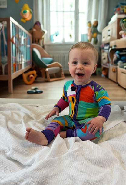 Pandi Onesie with perfect plum trim