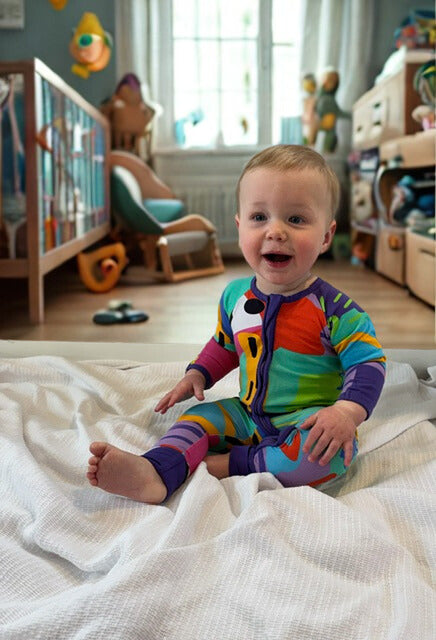 Pandi Onesie with perfect plum trim