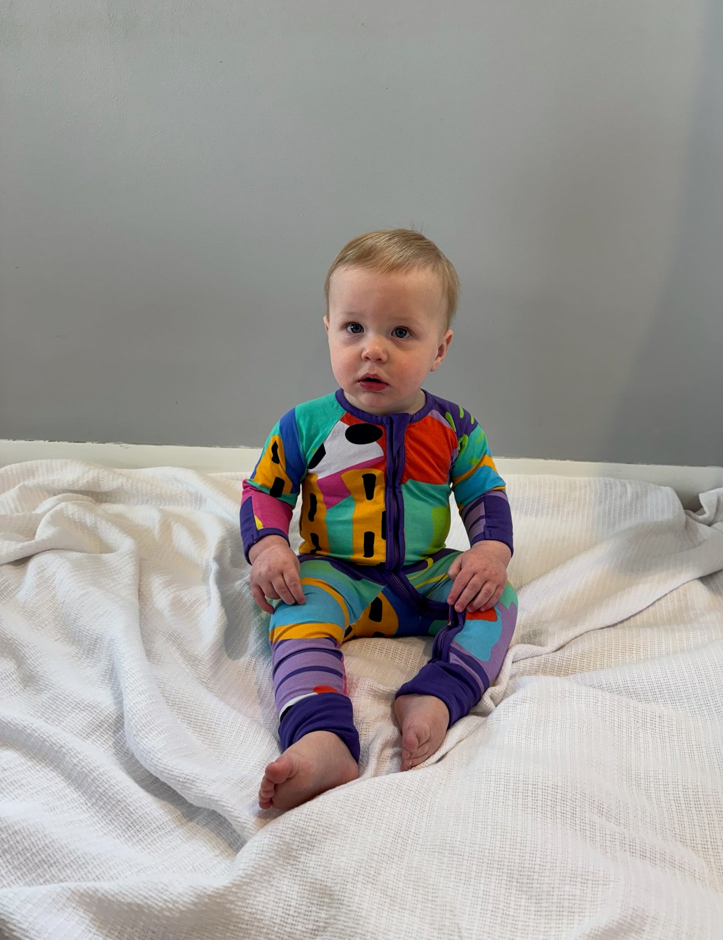 Pandi Onesie with perfect plum trim