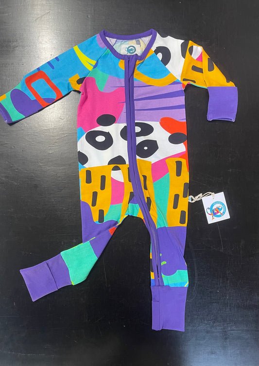 Pandi Onesie with perfect plum trim